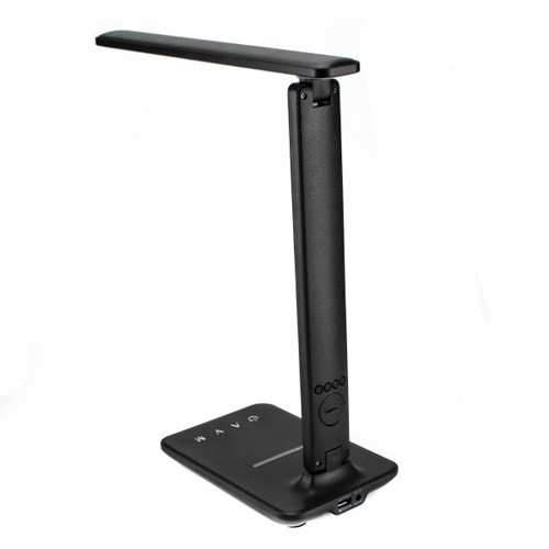 Лампа настільна LED з бездротовою зарядкою 10Вт та РК, TX26C0, чорна, 106503