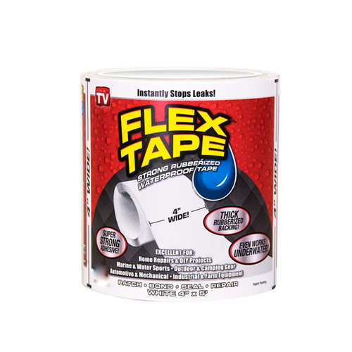 Водонепроникна ізоляційна стрічка FLEX TAPE 150x10см прогумована, біла, 105708