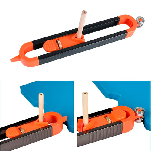 Шаблон для розмітки контуру роликовий, контурна лінійка та 5шт олівців, 106696