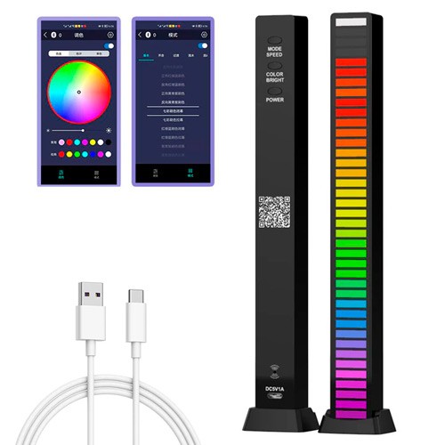 Світильник музичний еквалайзер 40 LED з Bluetooth АКБ, D-09-RGB, 106730