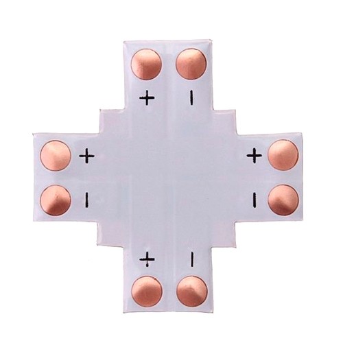 Конектор для LED світлодіодних стрічок X-подібний, 8мм, SMD 3528 2835, 104780