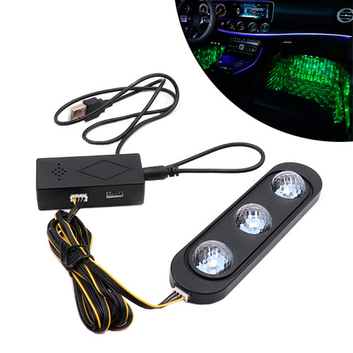 Декоративне RGB LED підсвічування зони ніг салону авто з пультом, зоряне небо, 100227