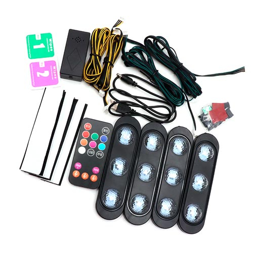 Декоративне RGB LED підсвічування зони ніг салону авто з пультом, зоряне небо, 100227