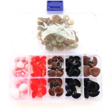 Носики для іграшок 11-17мм 4 кольори трикутні з фіксатором 70шт, флокові