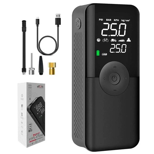 Компресор автомобільний насос для шин 4000мАч ЖК 10бар Carsun C3106, 106882