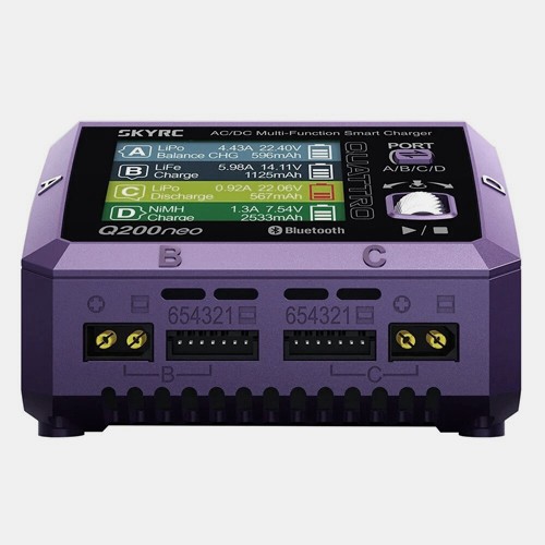 Зарядний пристрій для акумуляторів 4каналу SkyRC Q200neo 400Вт 10А 1-6S, 106948
