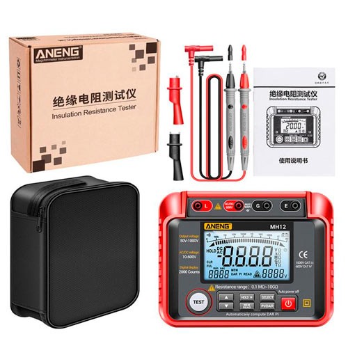 Тестер ізоляції опору до 10ГОм, DAR PI, мегаомметр ANENG MH12, 107014
