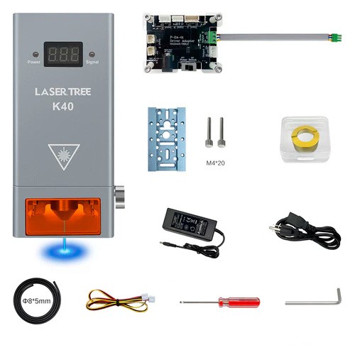 Потужний лазер з подачею повітря для різання гравіювання 40Вт 450нм Laser Tree K40, 107030