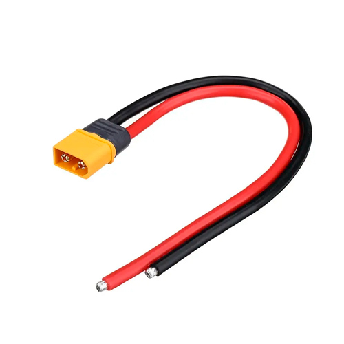 Кабель силовий Amass XT60 10см 12AWG 60А для акумуляторів, тато, 107101