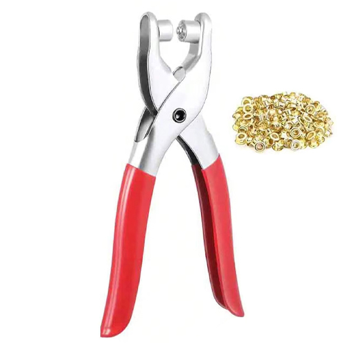 Пробійник щипці для встановлення люверсів заклепок 4мм та 40 люверсів, метал, 107137