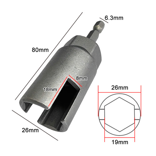 Ключ для барашкових гайок та гачків 80мм, насадка для шуруповерта, CR-V, 107158