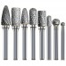 Набір борфрез по металу 8шт, хвостовик 6мм карбід вольфраму, в кейсі, 107168