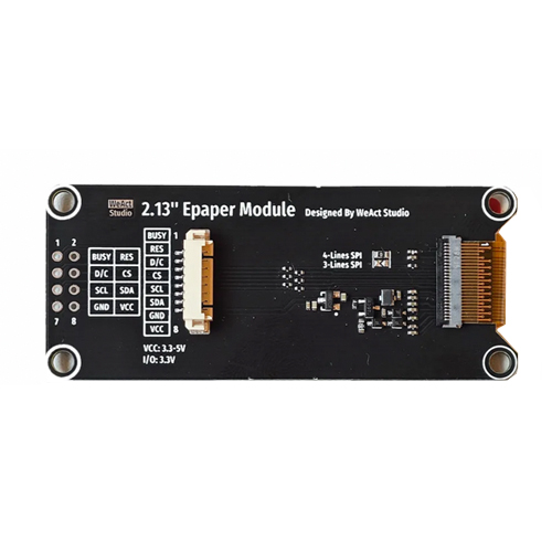 E-ink дисплей 2колір WeAct Epaper 2.13" 250x122 SPI чорний білий, 107274