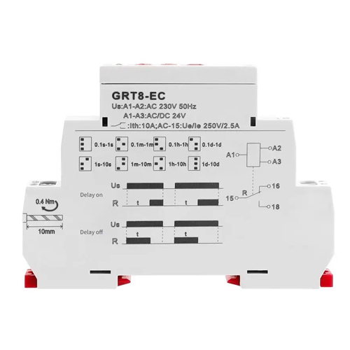 Реле часу таймер 0.1с-10днів AC220В DC24В 10A, GEYA GRT8-EC, 107286