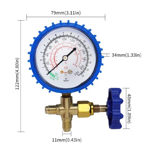 Колектор манометричний з вентилем 0-220psi для заправки фреону XWM-466, 107482