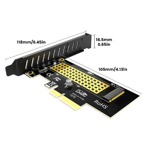 Адаптер перехідник SSD M.2 NVMe ключ M на PCIe 4.0 3.0 X16 X8 X4, Jeyi SK4, 107540