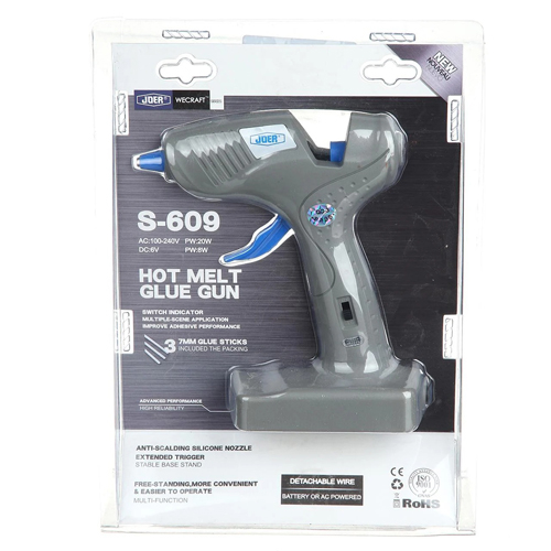 Пістолет клейовий бездротовий термопістолет 7мм 20Вт 220В JDER S-609, 107570