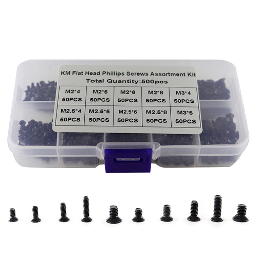 Гвинти мікрогвинти потайні для ноутбуків M2 M2.5 M3, 500шт, набір, 106093