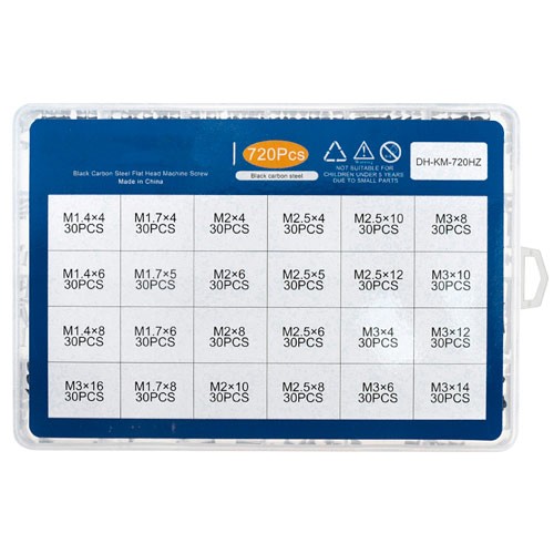 720x Гвинти мікрогвинти потайні для ноутбуків M1.4 М1.7 М2 М2.5 M3, набір, 106097