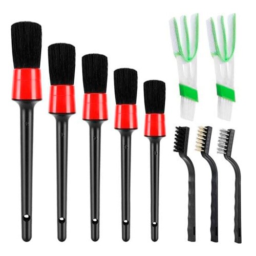 Набір щіток пензликів 10шт для чищення салону коліс автомобіля, дітейлінг, 105691