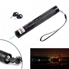 Лазер зелений 100МВт 532нм, лазерна указка Laser 303 з блокуванням, насадка