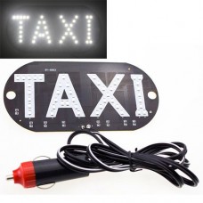 Автомобільне LED табло табличка Таксі TAXI 12В, біле в прикурювач