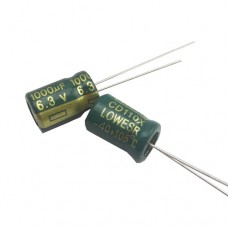 Конденсатор електролітичний алюмінієвий 10шт, 1000мкФ 6.3В 105С
