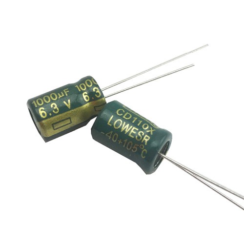 Конденсатор електролітичний алюмінієвий 10шт, 1000мкФ 6.3В 105С, 102418