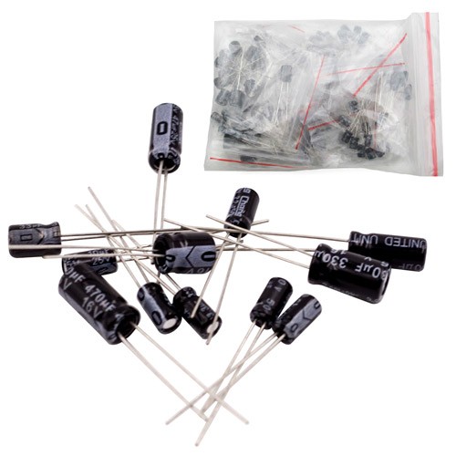 Конденсатори електролітичні 120шт 0.22-470мкФ 10-50В, 102417