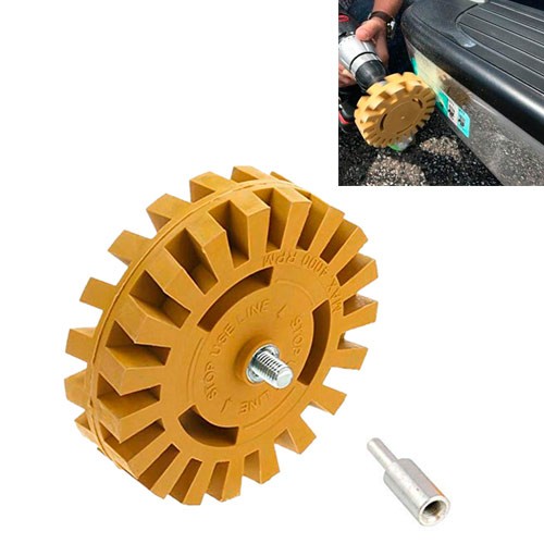 Насадка адаптер на дриль шуруповерт для видалення наклейок скотчу, гумова, 105238