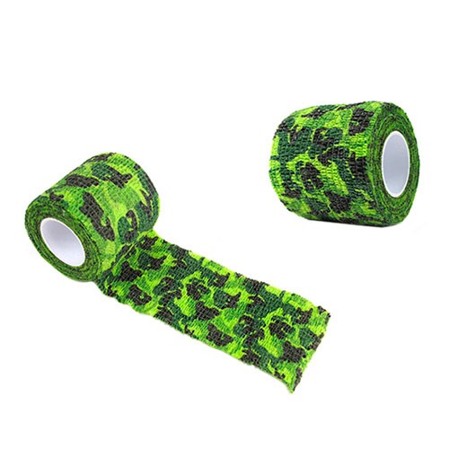 Камуфляжна клейка стрічка, скотч хакі, 5см х 4.5м, точка зеленка, 103596