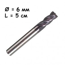 Фреза кінцева з металу 6х50х6мм HRC50 свердло твердосплавне MZG
