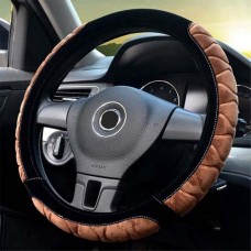 Обплетення чохол на кермо каркасний, плюшевий, 37см, БЕЗ ОБТЯГАННЯ, коричнева