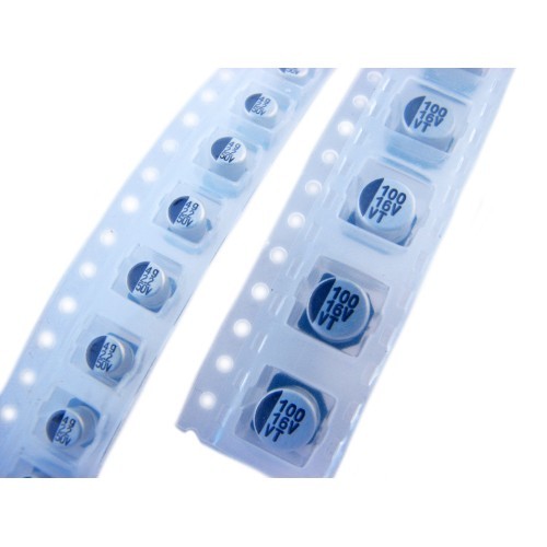 Набір із 130 конденсаторів SMD алюмінієвих 1-220мкФ 10-50В, 102666