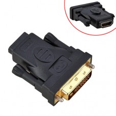 Адаптер DVI-I (24 + 5) - HDMI, тато-мама, перехідник, позолочений