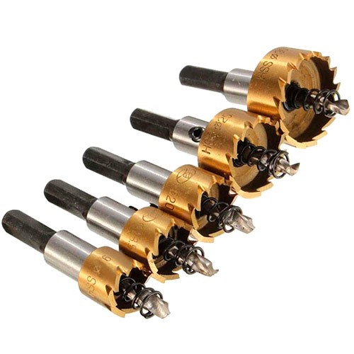 Набір коронок свердлів корончастих 5шт 16-30мм, по металу, HSS сталь, 101131