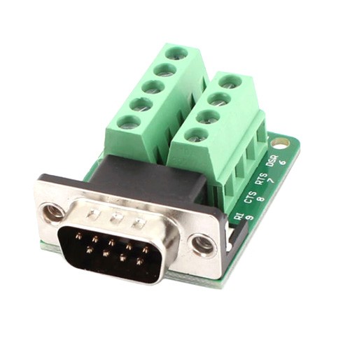 Перехідник RS232 DB9 COM-порт вилка тато - клеммники 9pin, 101658
