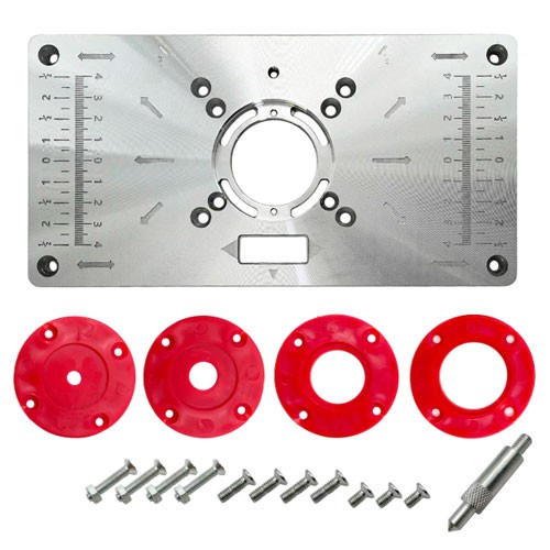 Пластина для фрезера 235х120х8мм зі змінними кільцями, алюмінієва, 105903