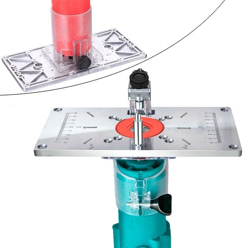 Пластина для фрезера 235х120х8мм зі змінними кільцями, алюмінієва, 105903