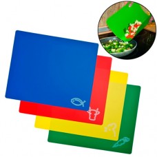 Набір з 4 кухонних обробних гнучких дощок 33х27x0.25см, кольорові