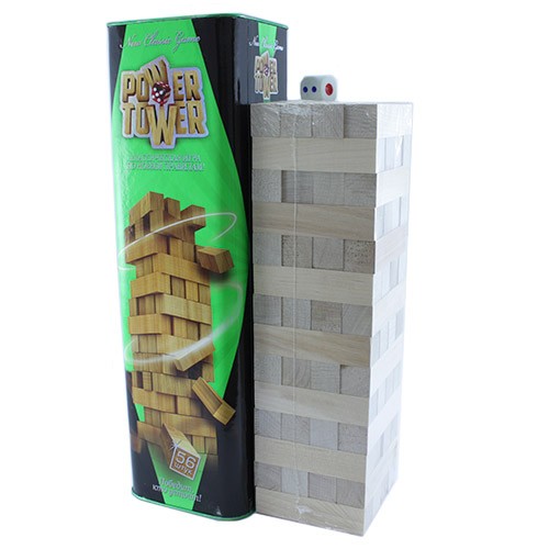 Настільна гра Дженга Вежа Jenga Power Tower Джанга PT-01 56 брусків, 100592