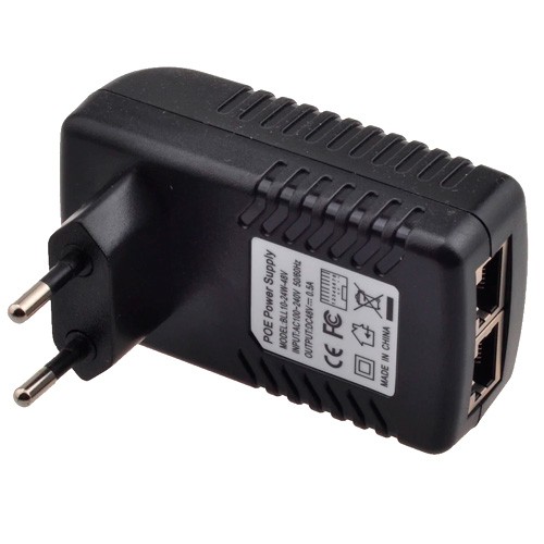 PoE адаптер інжектор живлення камер RJ45 48В 0.5А, 103123