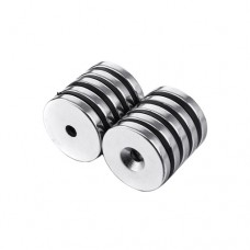 Магніти неодимові кріпильні 12х3мм N50 з відвіром зенківкою 4мм 10шт