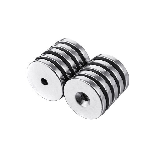 Магніти неодимові кріпильні 12х3мм N50 з відвіром зенковкою 4мм 10шт, 105456