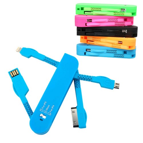 Універсальна складна USB зарядка Ipad Iphone MicroUSB 3в1, 103239
