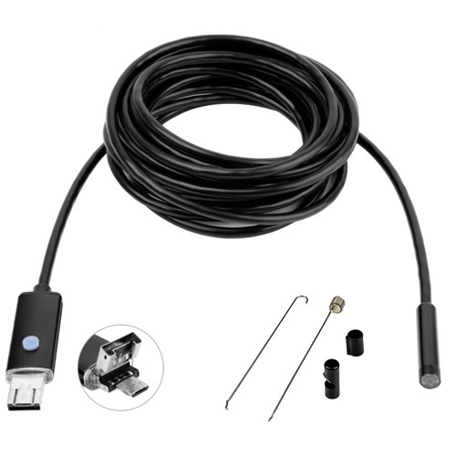 Бороскоп ендоскоп MicroUSB камера 640x480 5.5мм кабель 10м Android Windows, 101090
