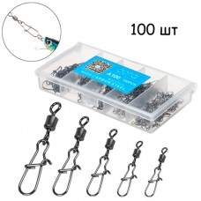 Набір з 100 вертлюг із застібкою карабіном №4-12, DONQL