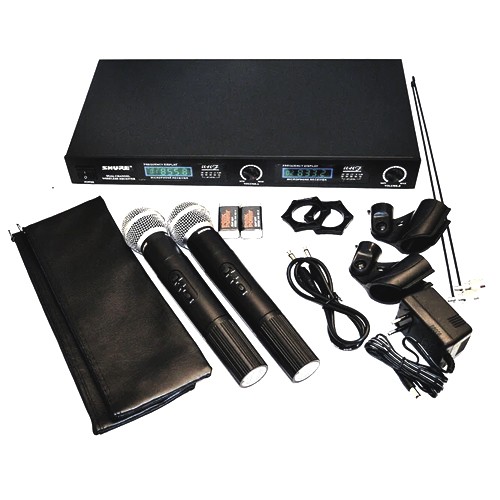 Радіосістема Shure UHF-LX88-III, 2 бездротові мікрофони та база, в Кейсі, 105407