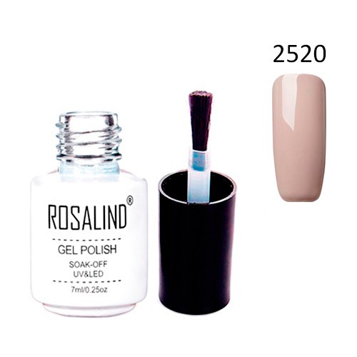 Гель-лак для нігтів манікюру 7мл Rosalind, шелак, 2520 капучино, 105362