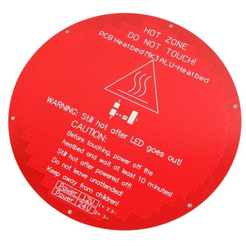 Нагрівальна платформа КРУГЛА стіл MK3 ALU 12/24В дельта 3D-принтера, 104623